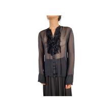 Load image into Gallery viewer, Tuxedo Silk Chiffon Shirt 3-194CH
