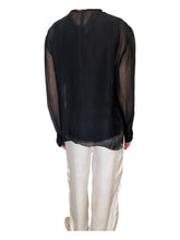 Load image into Gallery viewer, Tuxedo Silk Chiffon Shirt 3-194CH
