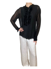 Load image into Gallery viewer, Tuxedo Silk Chiffon Shirt 3-194CH
